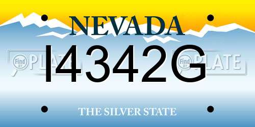 I4342G Nevada License Plate