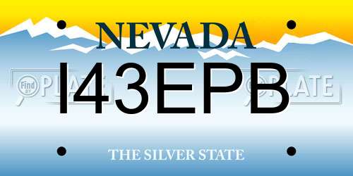 I43EPB Nevada License Plate