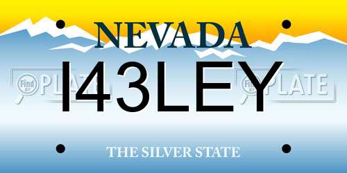 I43LEY Nevada License Plate