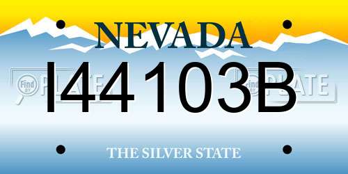 I44103B Nevada License Plate