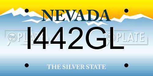 I442GL Nevada License Plate
