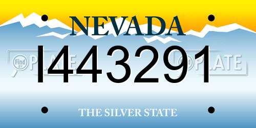 I443291 Nevada License Plate