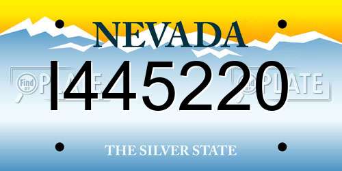 I445220 Nevada License Plate