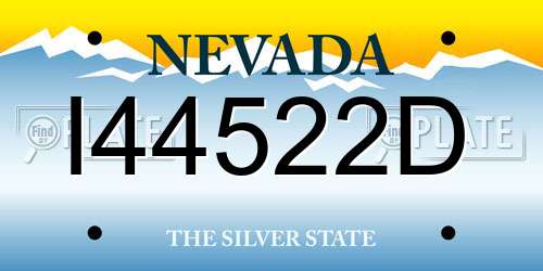 I44522D Nevada License Plate