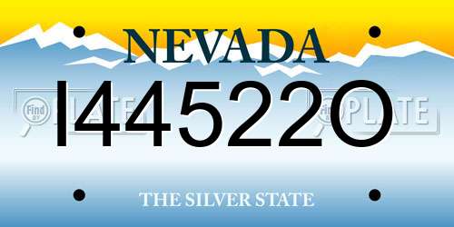 I44522O Nevada License Plate