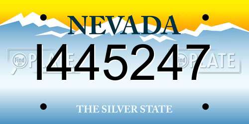 I445247 Nevada License Plate