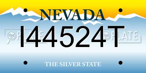I44524T Nevada License Plate