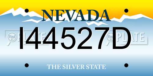 I44527D Nevada License Plate