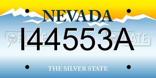 I44553A Nevada License Plate