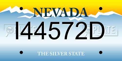 I44572D Nevada License Plate