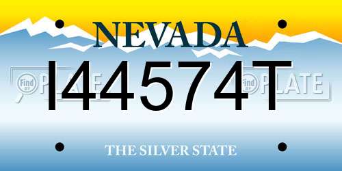 I44574T Nevada License Plate