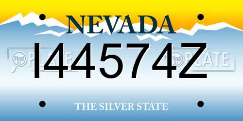 I44574Z Nevada License Plate