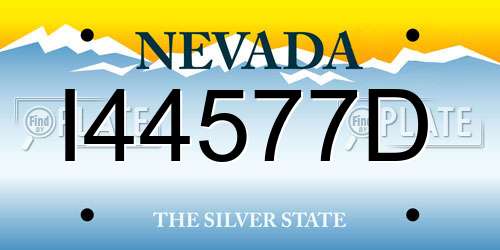 I44577D Nevada License Plate