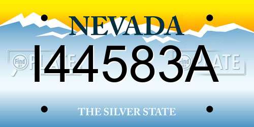I44583A Nevada License Plate