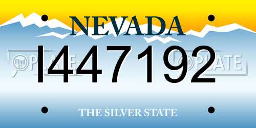 I447192 Nevada License Plate
