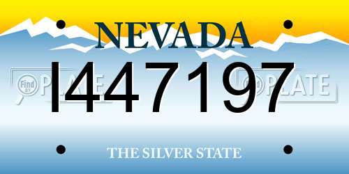 I447197 Nevada License Plate