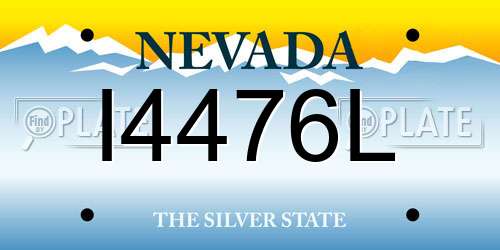 I4476L Nevada License Plate