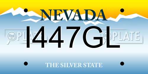 I447GL Nevada License Plate