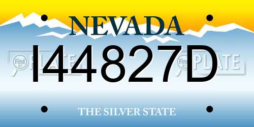 I44827D Nevada License Plate