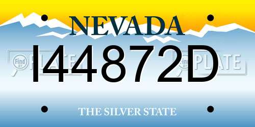 I44872D Nevada License Plate