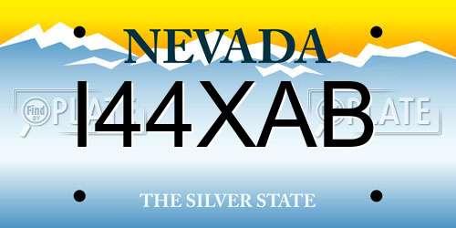 I44XAB Nevada License Plate