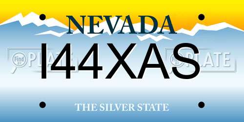 I44XAS Nevada License Plate