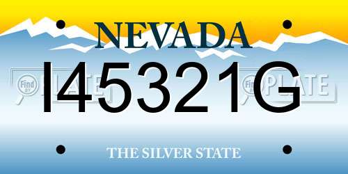 I45321G Nevada License Plate