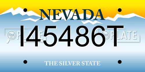 I45486T Nevada License Plate