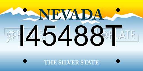 I45488T Nevada License Plate