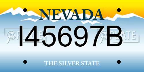 I45697B Nevada License Plate