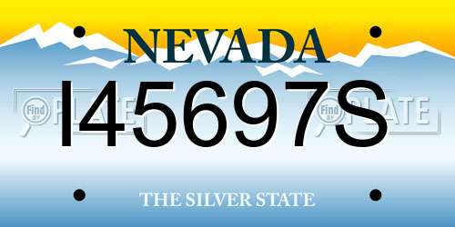 I45697S Nevada License Plate