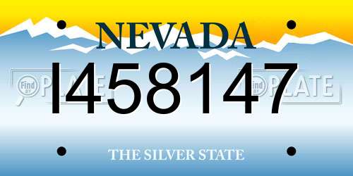 I458147 Nevada License Plate