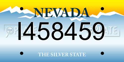 I458459 Nevada License Plate