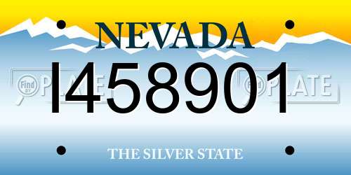 I458901 Nevada License Plate