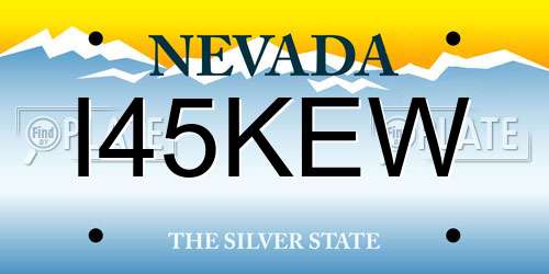 I45KEW Nevada License Plate