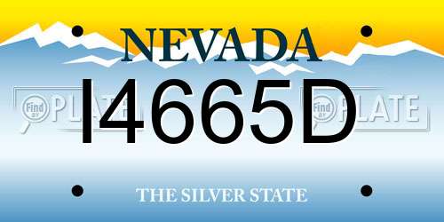 I4665D Nevada License Plate