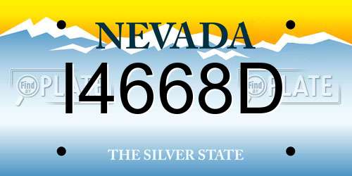 I4668D Nevada License Plate