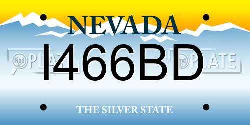 I466BD Nevada License Plate