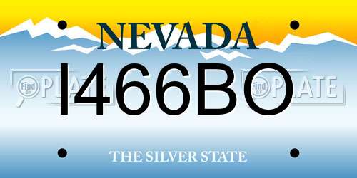 I466BO Nevada License Plate