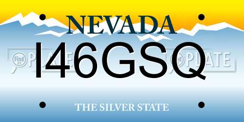 I46GSQ Nevada License Plate