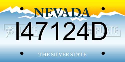 I47124D Nevada License Plate
