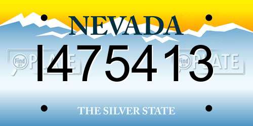 I475413 Nevada License Plate