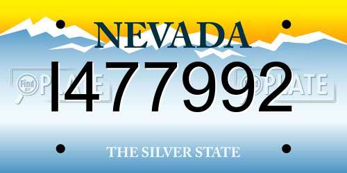 I477992 Nevada License Plate