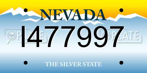 I477997 Nevada License Plate