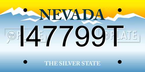 I47799T Nevada License Plate