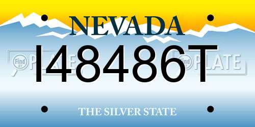 I48486T Nevada License Plate