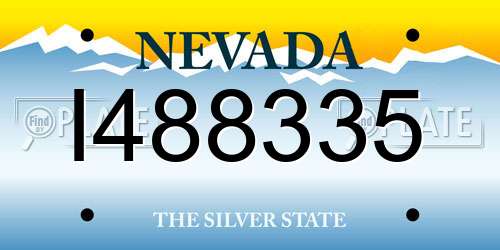 I488335 Nevada License Plate