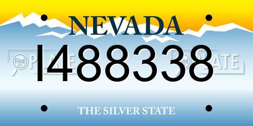 I488338 Nevada License Plate