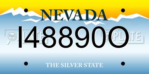 I48890O Nevada License Plate