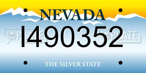 I490352 Nevada License Plate